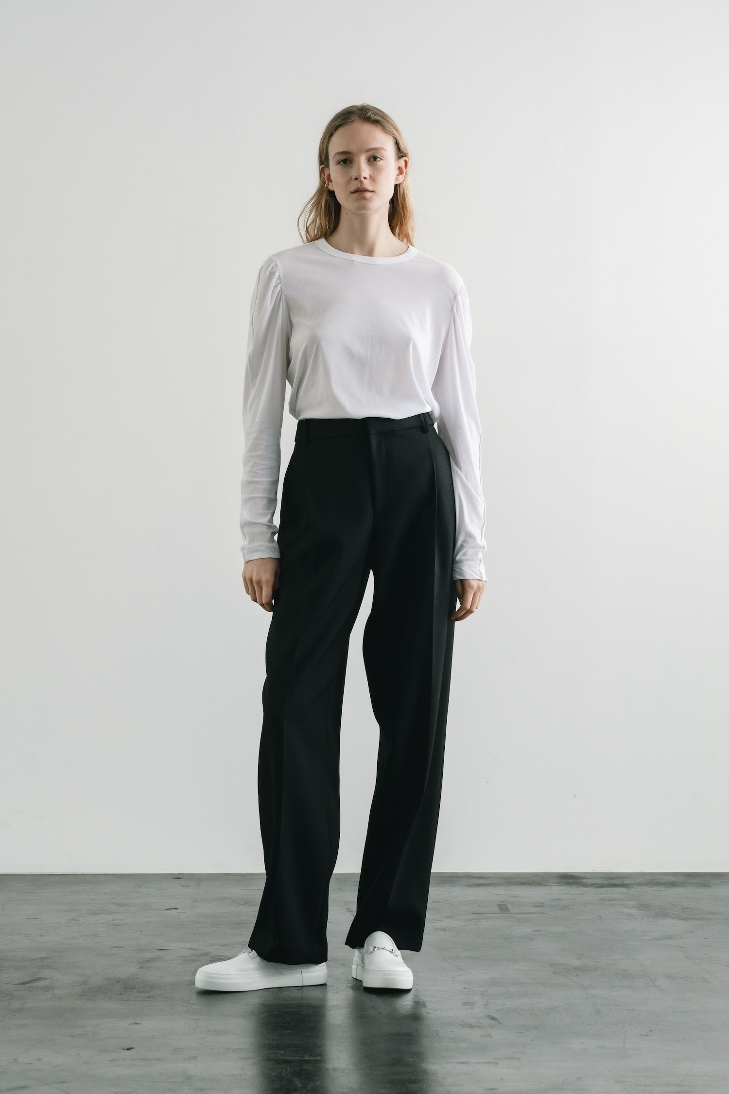 DOESKIN TUCK WIDE PANTS［BLACK］