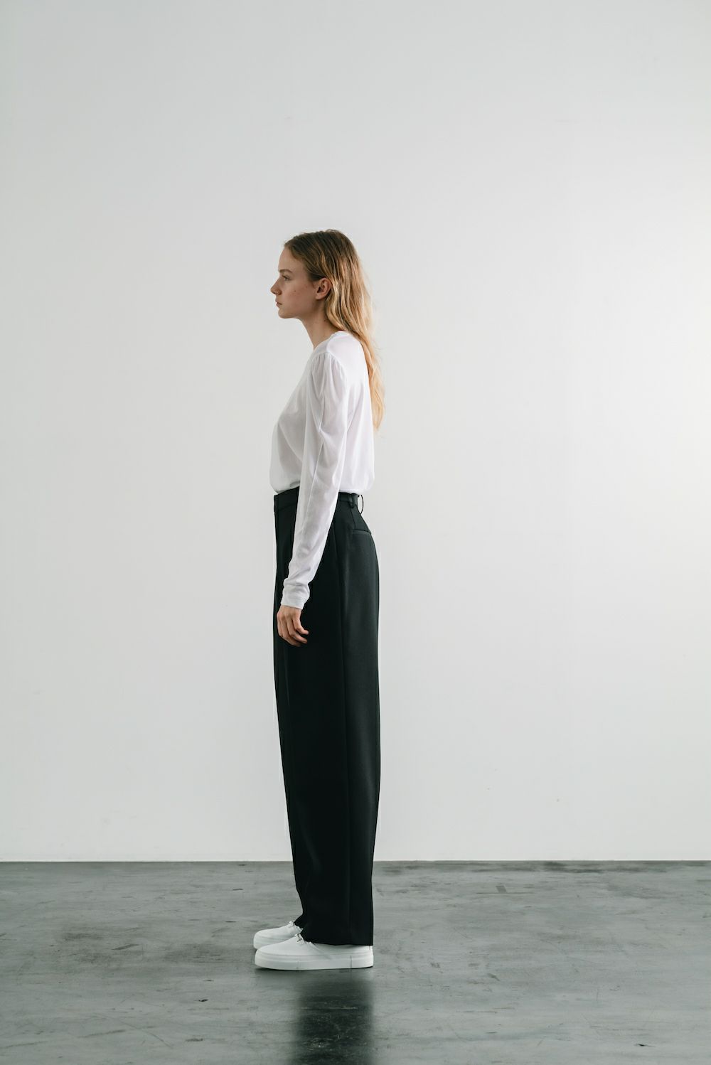 DOESKIN TUCK WIDE PANTS［BLACK］