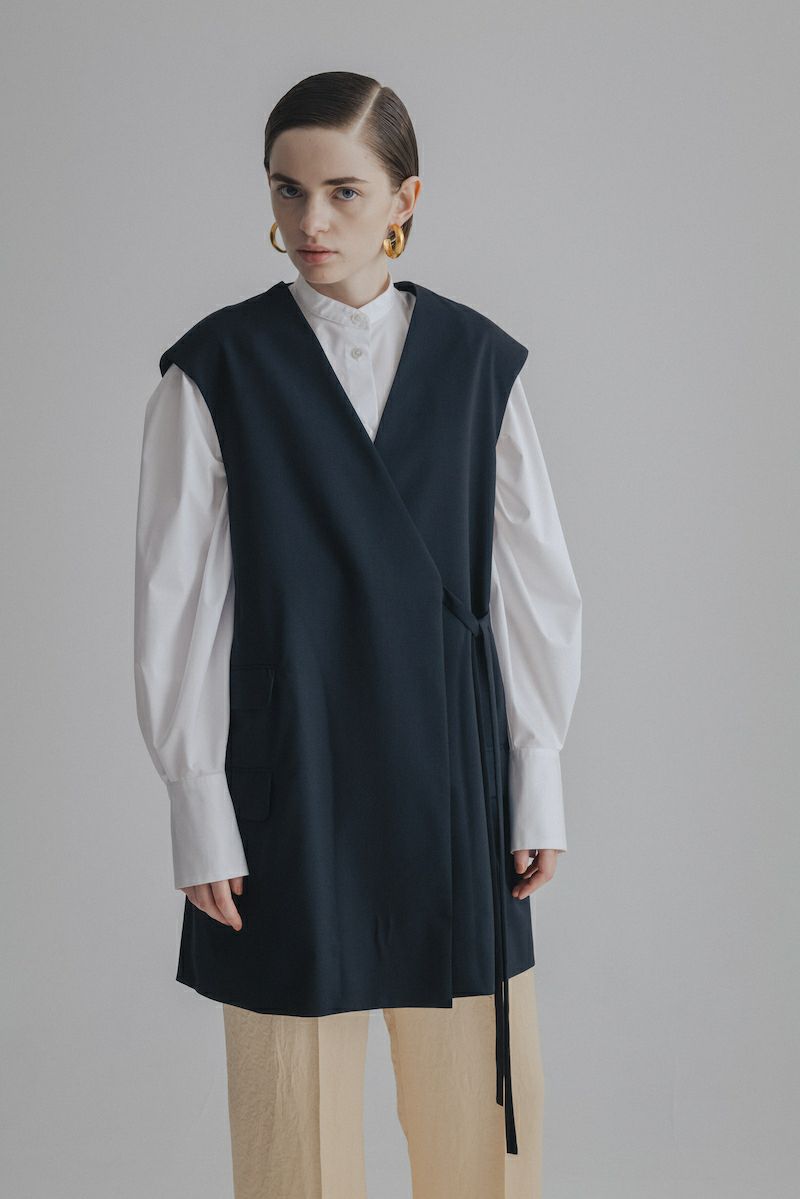 SUMMER WOOL GILET［D.NAVY］ | CINOH