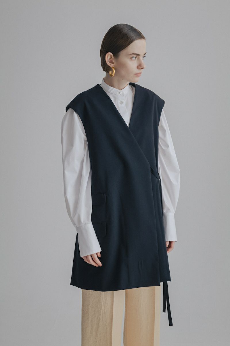 SUMMER WOOL GILET［D.NAVY］ | CINOH