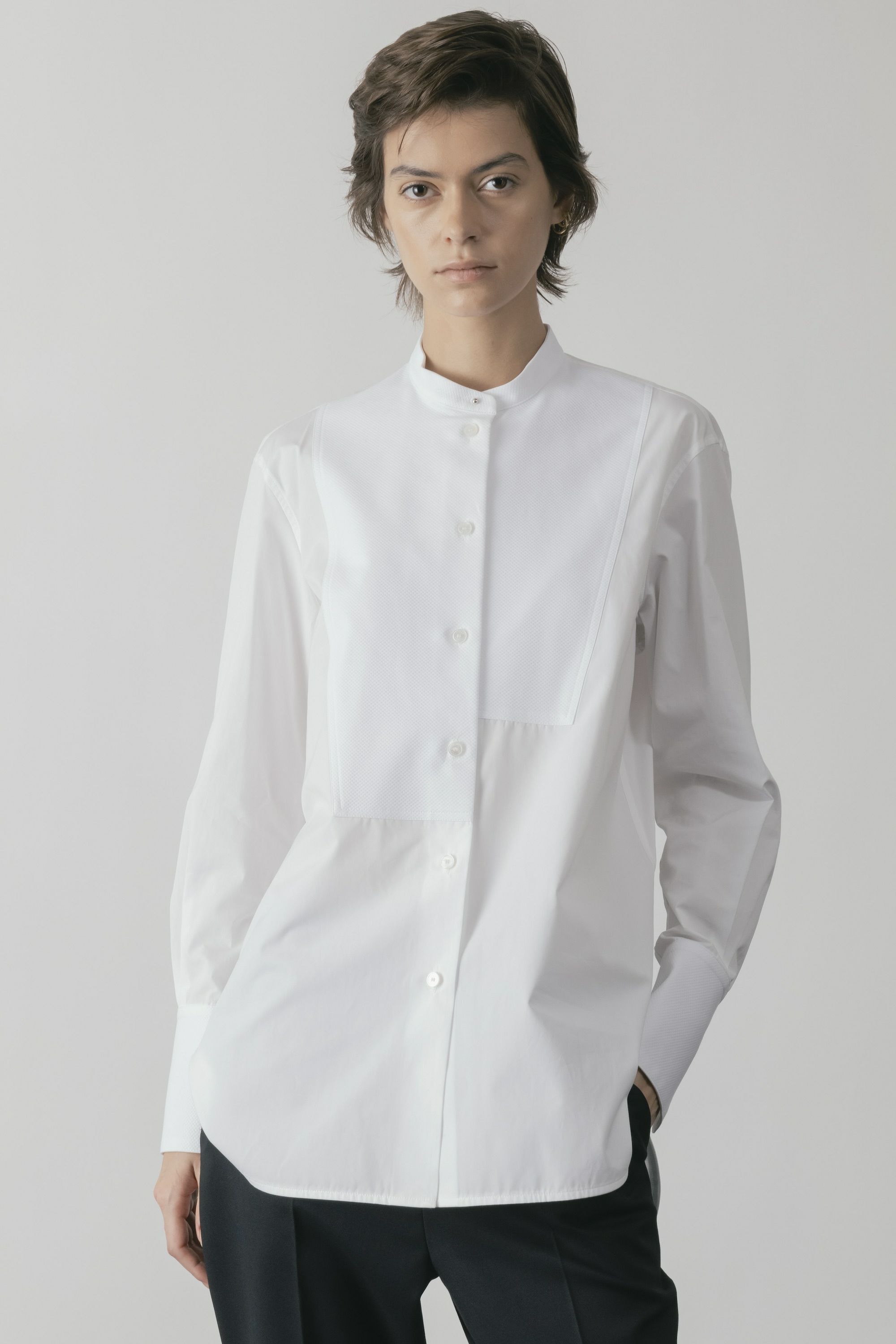 ASYMMETRIC BOSOM SHIRT | CINOH