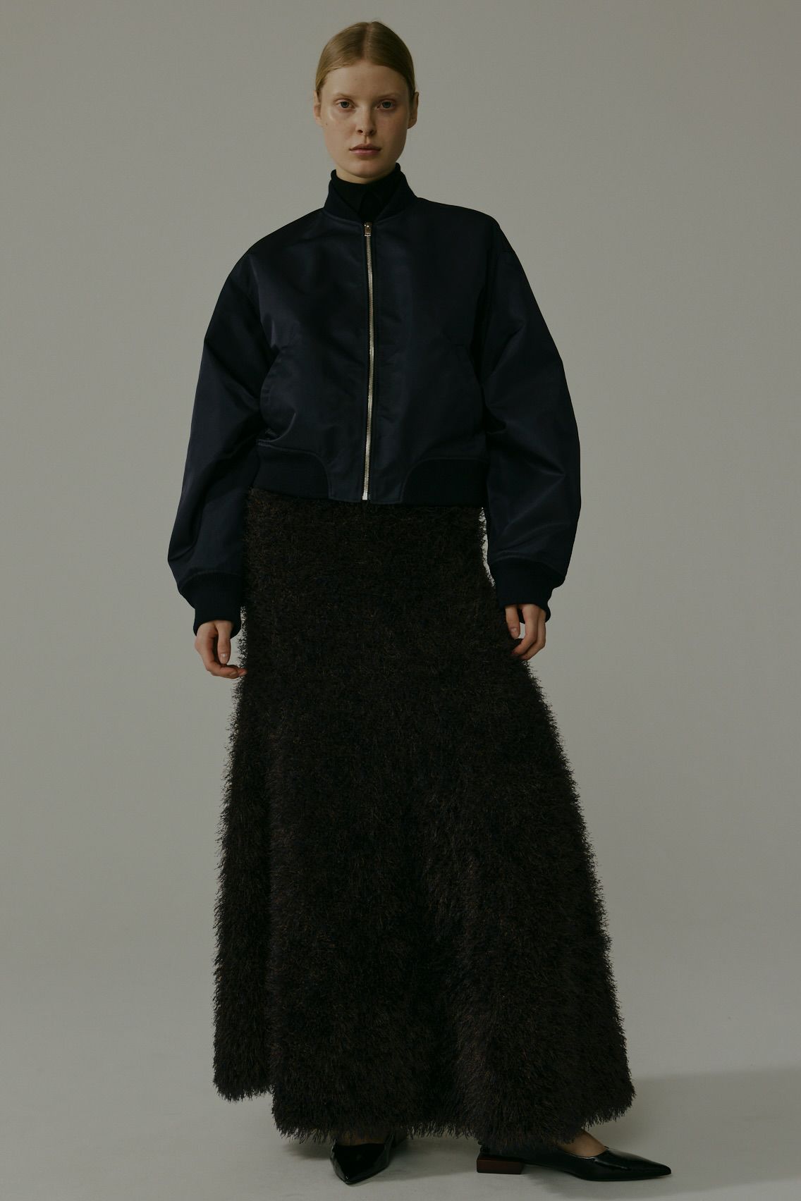 ECONYLドレープスリーブMA-1[NAVY] | CINOH