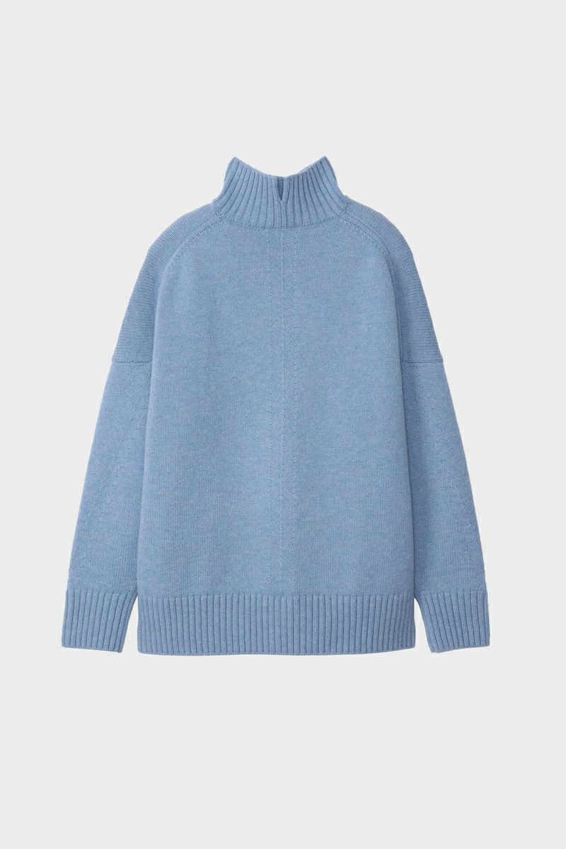 ウールオーバーサイズハイネックニット[BLUE] | CINOH