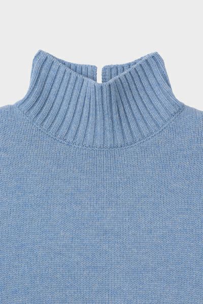ウールオーバーサイズハイネックニット[BLUE] | CINOH