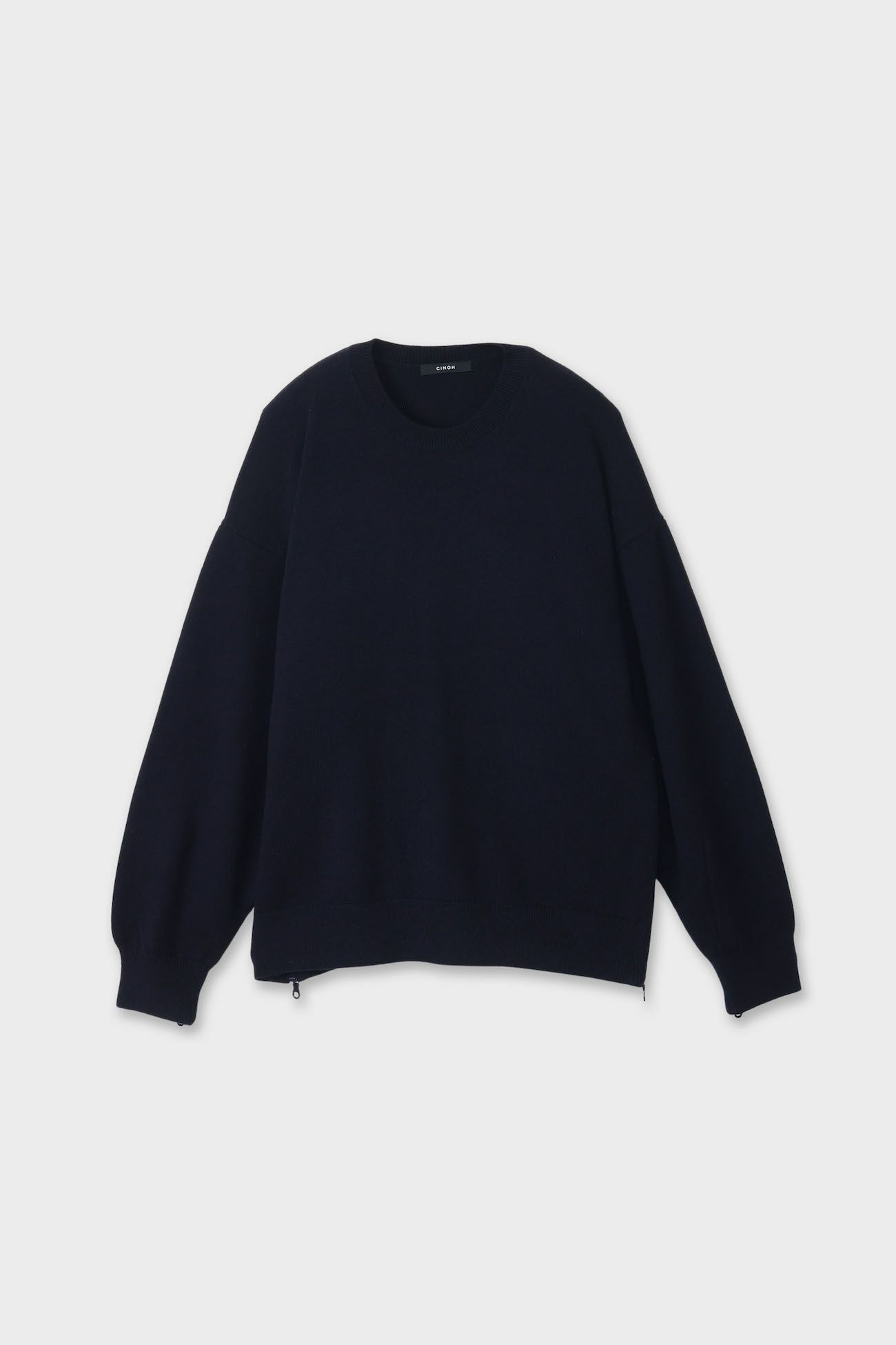 クルーネックジッパーニット[NAVY] | CINOH
