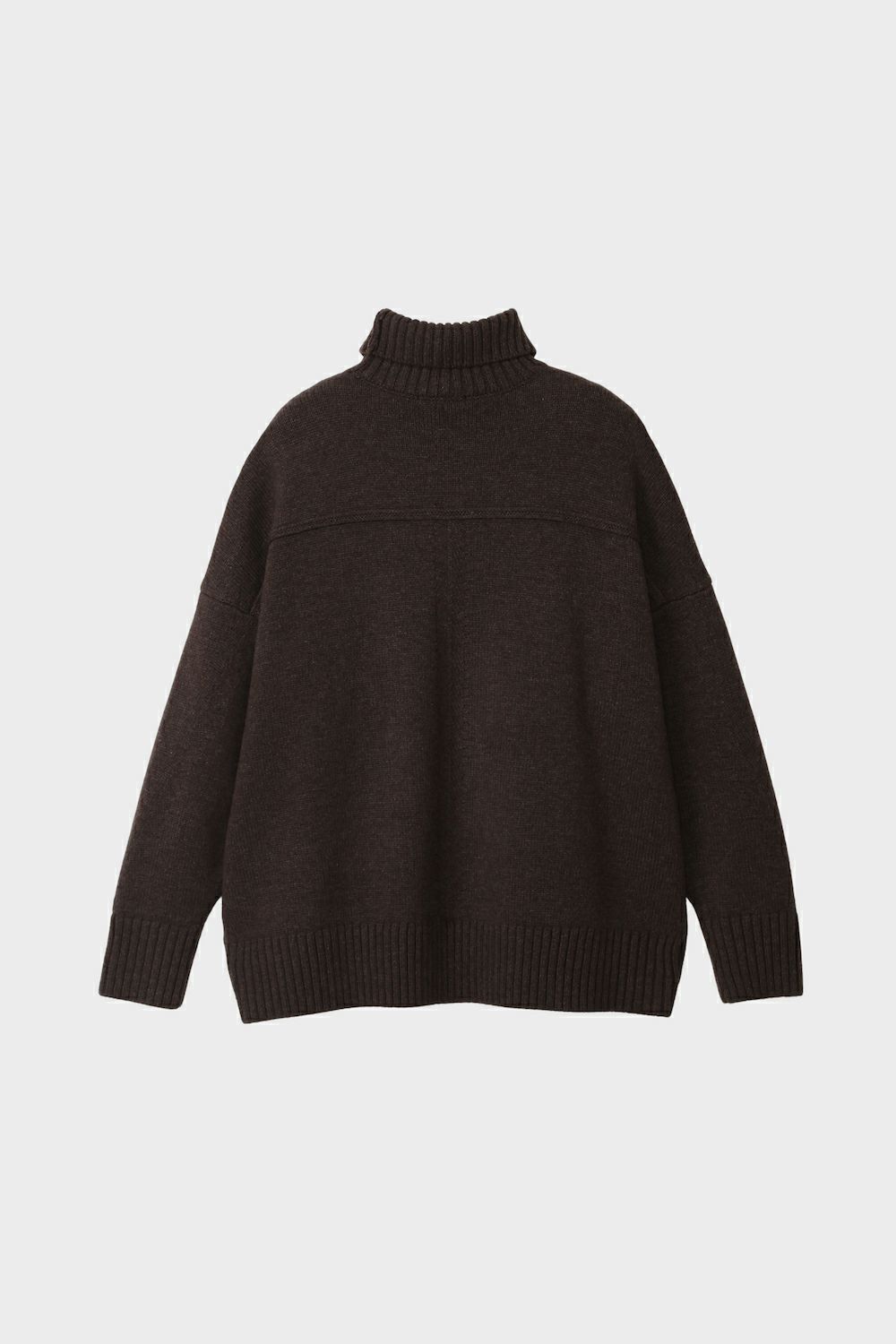 チノ オーバーサイズ ハイネック ニット ウール ダークブラウン F オーバーサイズハイネックニット[BROWN] | CINOH